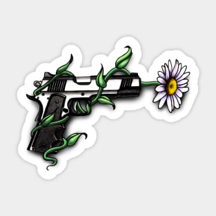 Daisy in Gun Barrel Sticker